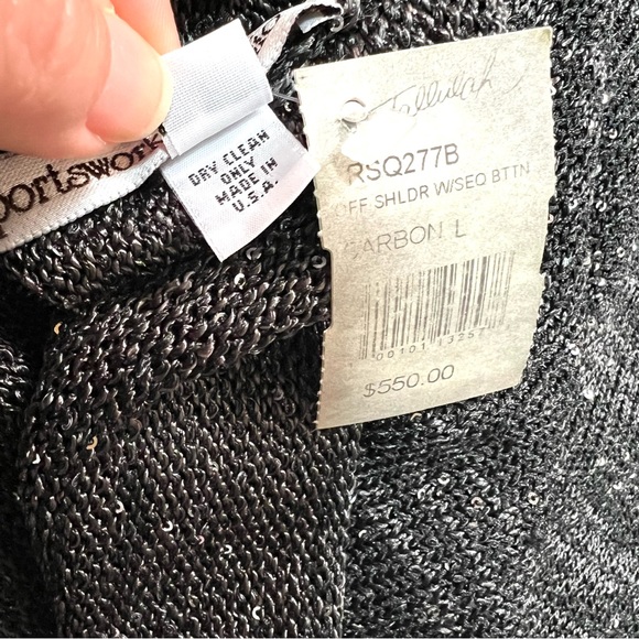 NWT Sportsworks Studio Off-Shoulder Sequin Dressy Sweater - Picture 12 of 14